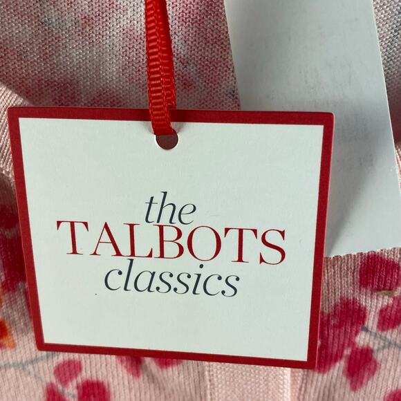 Talbots Pink Floral Classic Crew Neck Cardigan Size 2X NWT - Picture 5 of 7